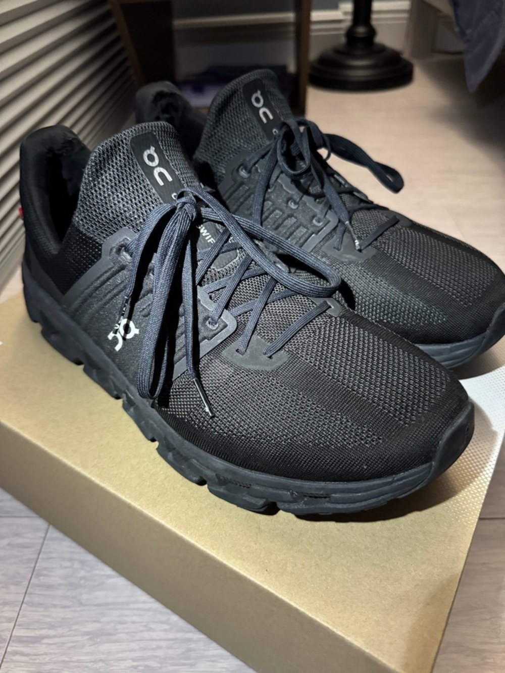 On Running Men's Black Performance Cloud Sneakers CLOUDSWIFT 3